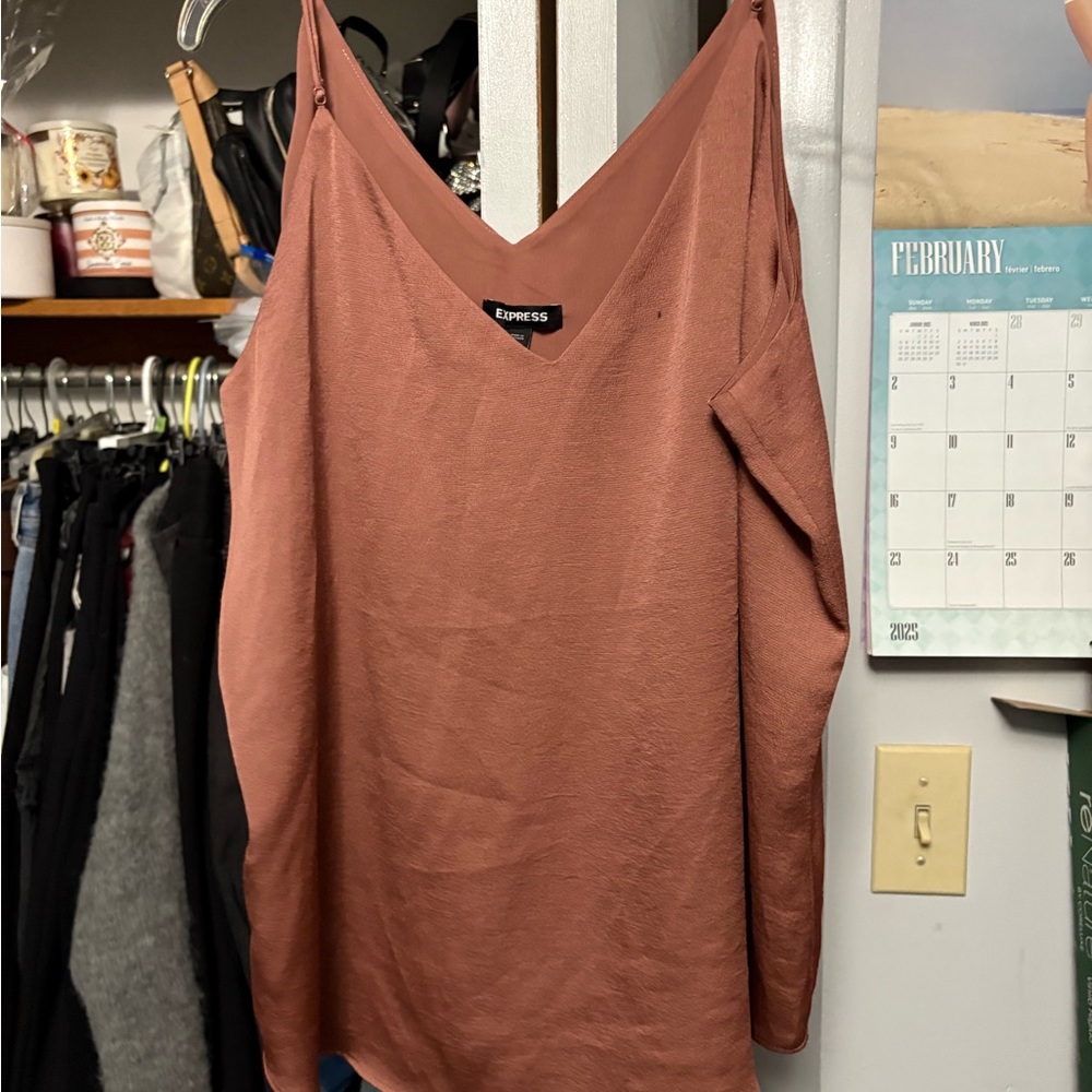 Express Pink Relaxed Asymmetrical Tank Top